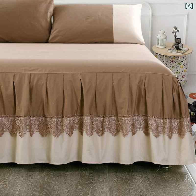 ベッド カバー 綿 ベッド スカート ワンピース カバー スタイル 滑り止め コットン ベッドスプレッド ダストカバー シーツ 2025
