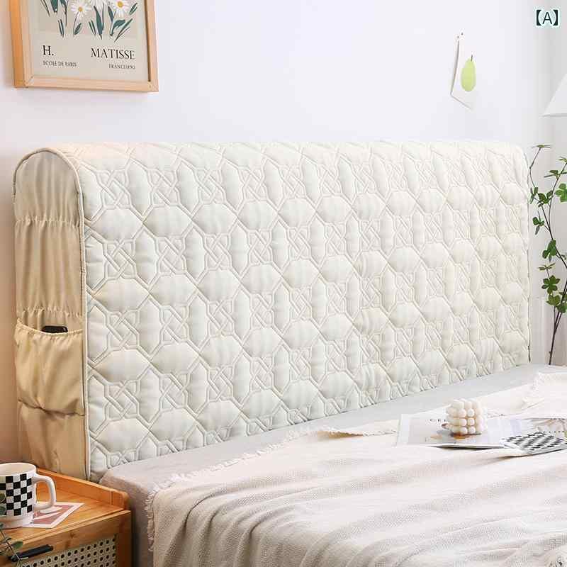 ベッド　カバー　 夏用 オールインクルーシブ 生地 フェイク リネン キルティング 厚手 ベッド サイド カバー 猫 引っかき 防止 湾曲 レザー 保護 洗濯 機 洗い 可能