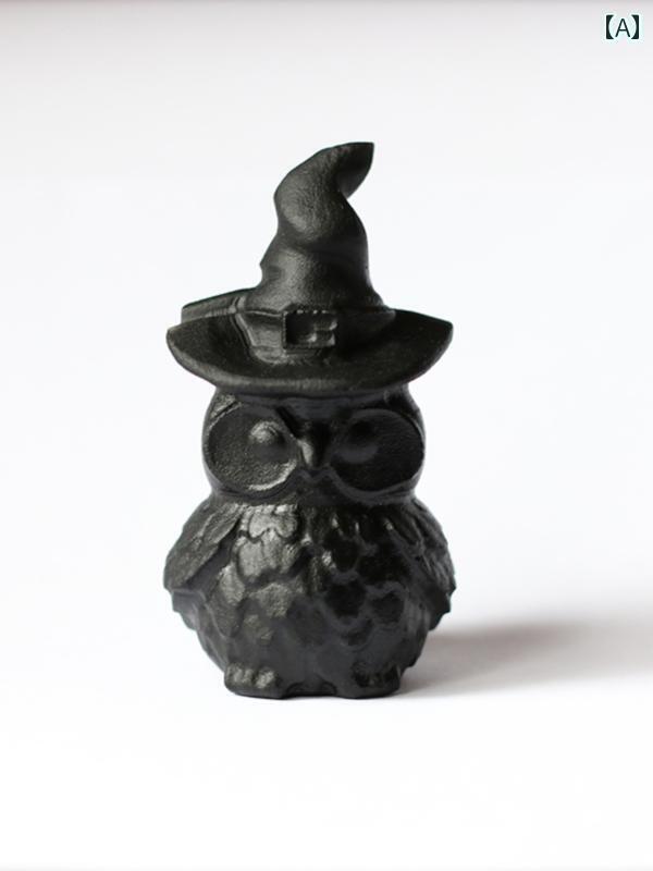 飾り 歴史 黒曜石の フクロウの 彫刻 装飾品 ホーム オフィス デスクの 装飾 ホリデー かわいい 小さい ギフト
