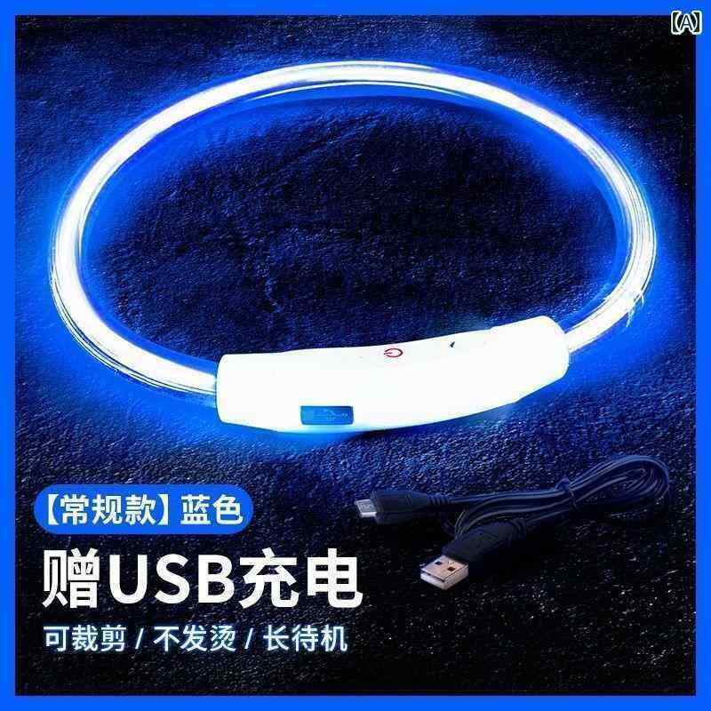 ワンちゃん 首輪 ライト 犬用 光る 首輪 ペット用 散歩用 ライト 明るい 充電 式 夜用 大型 犬 小型