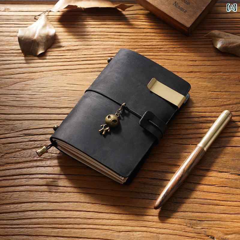 ケース　革　収納 ブラウン ホース レザー A 6 ヴィンテージ 革 牛革 ノート ブック 旅行 TN ハンドブ..