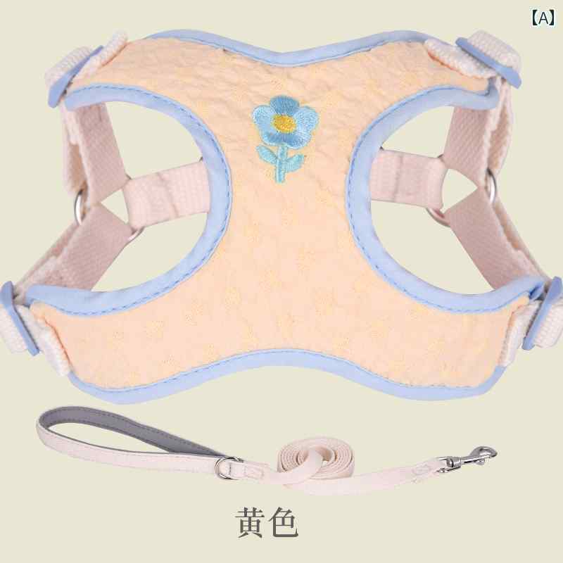 ハーネス　犬用　リード 犬用 牽引 ロープ ベスト チェストハーネス テディ コーギー 小型 中型 ウォー..