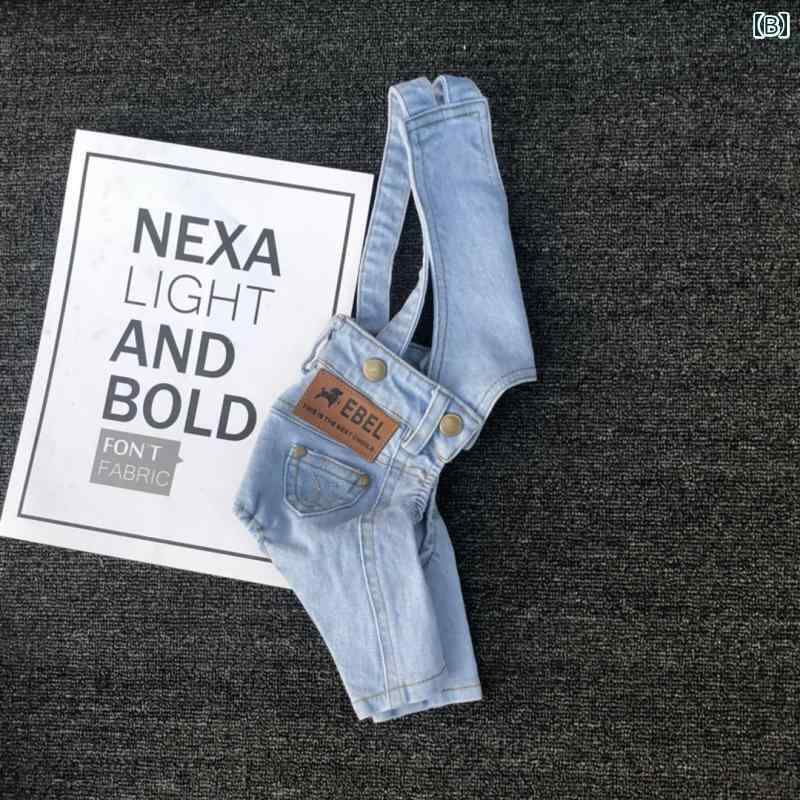 ハーネス　犬用　リード ペット ジーンズ 犬用 パンツ オーバー オール 洗える 耐摩耗の デニム 生地 ..