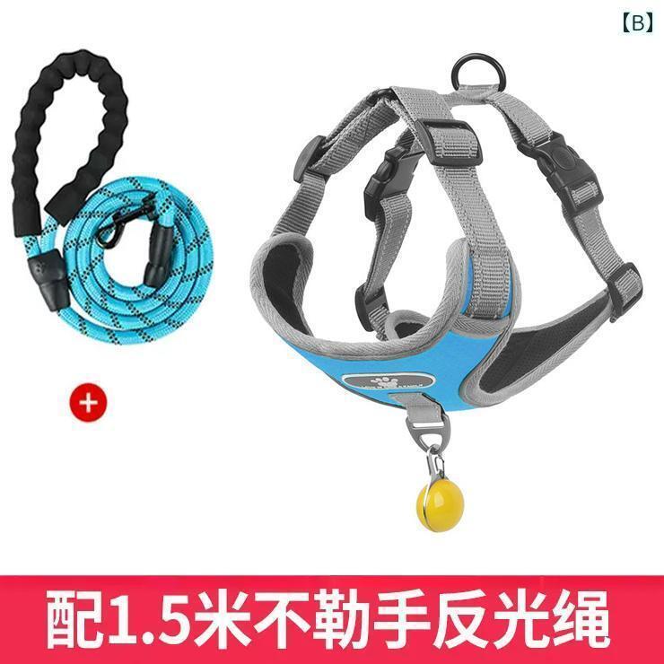 わんちゃん　ハーネス　かわいい ベスト型 犬 牽引 ロープ I 字型 チェストハーネス 柴犬 子犬用 中型 ..