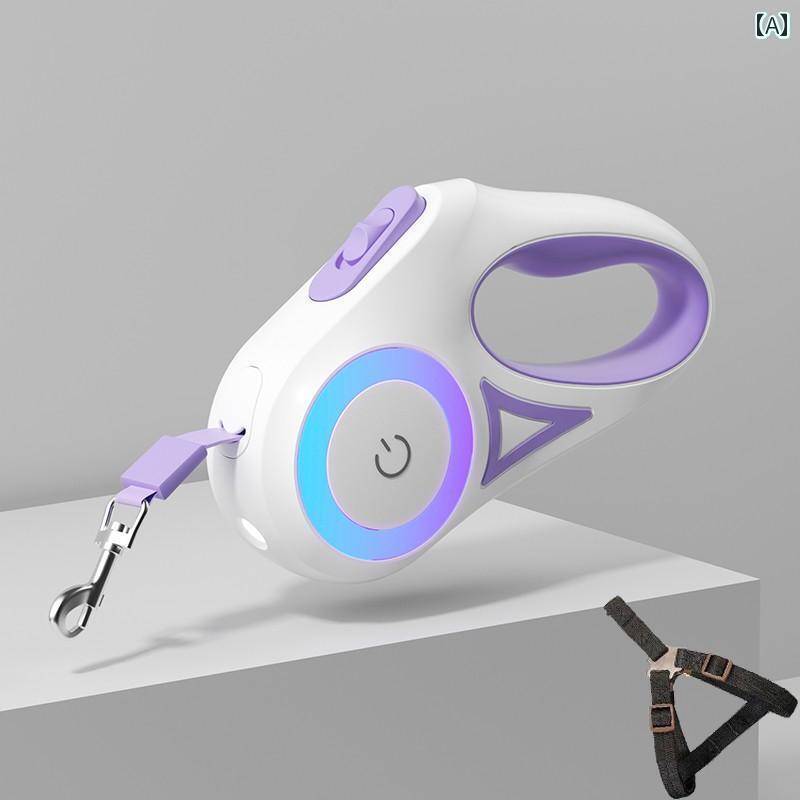 わんちゃん ハーネス かわいい 犬 牽引 ロープ 自動 巻き 取り 式 犬用 ウォーキング チェーン 小型 中型 コーギー ビション テディ ペット 用品