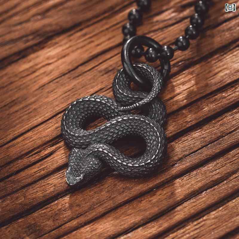 ペンダント ネックレス アクセサリー 私のの ガラガラ ヘビの ペンダント 925 シルバーペンダントネックレス 形を した レトロ 動物の テーマの ギフト