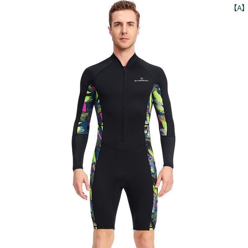 マリンスポーツ スーツ　水着 2025 15 MM ダイビング スーツ 長袖 ショート パンツ ワンピース 暖かい メンズ シュノーケリング サーフィン セーリング 水着