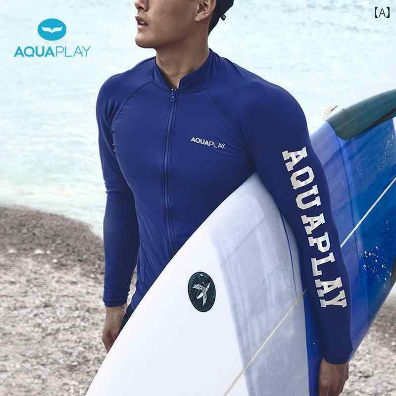 マリンスポーツ スーツ　水着 AquaPlay 水着 メンズ パンツ スーツ シュノーケリング 日焼け防止 トップ クラゲ 水泳 サーフィン ダイビング