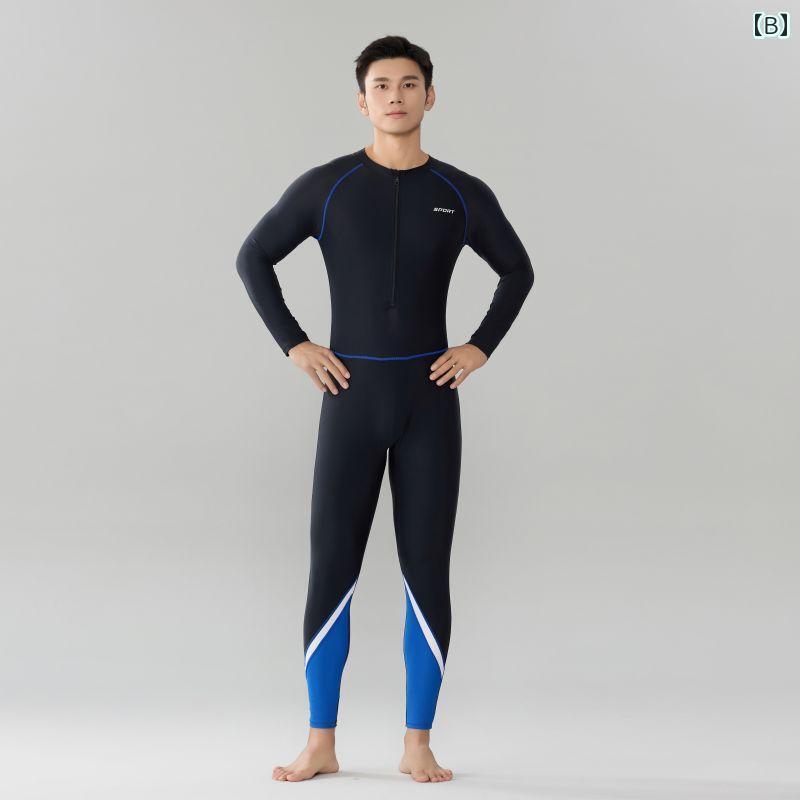 マリンスポーツ スーツ　水着 メンズ ワンピース 水着 長袖 ズボン 日焼け防止 速乾 大きいサイズ スリ..
