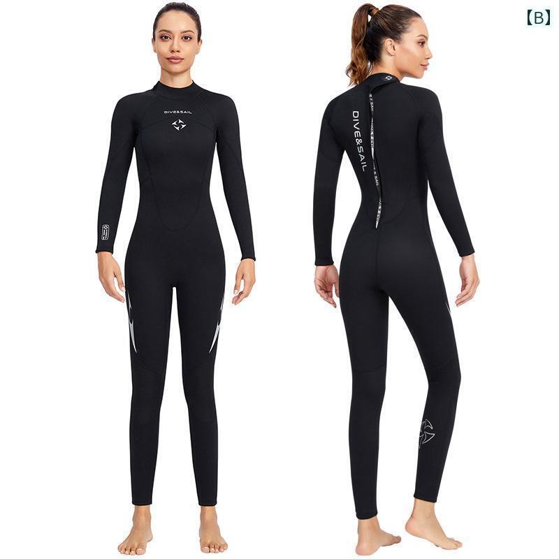 マリンスポーツ スーツ　水着 DIVESAIL ダイビング スーツ レディース ワンピース スイミング クラゲ 冬 防寒 暖かい ウェットスーツ 3 mm メンズ