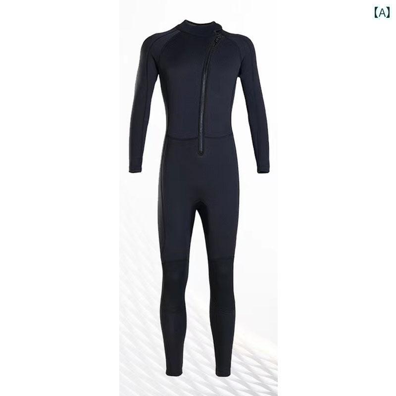 マリンスポーツ スーツ　水着 3 mm 厚の 暖かい ダイビング スーツ 男女兼用 ワンピース 日焼け防止 防水 クラゲ 防寒 冬用 シュノーケリング サーフィン 水着
