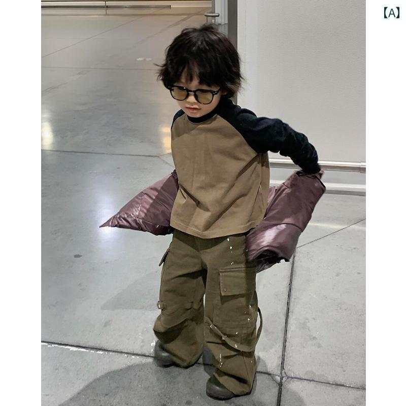 子供服　カジュアル　かわいい 2025 春夏の 韓国 子供服 男の子 Tシャツ レイヤリング シャツ おしゃれ..