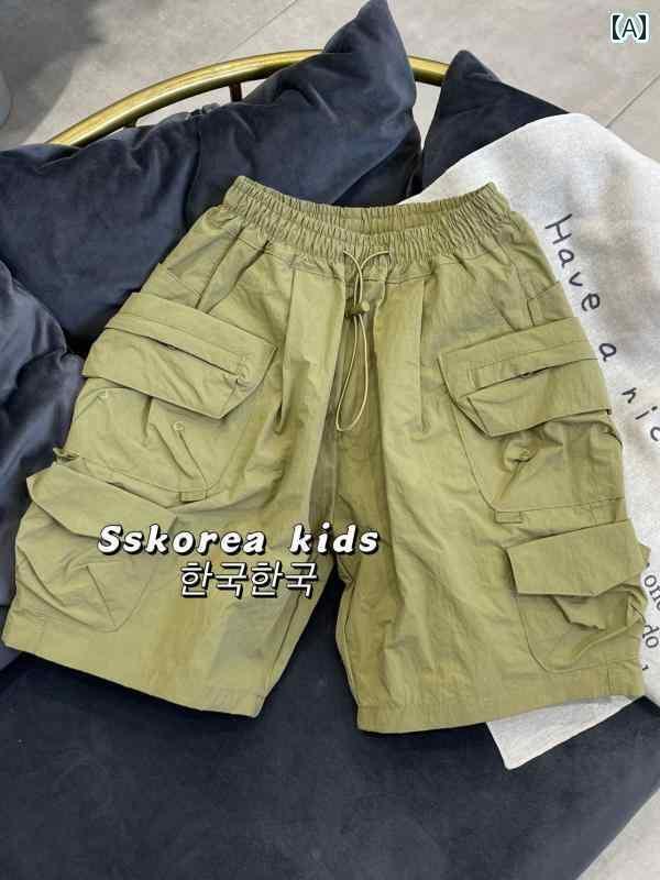 子供服　カジュアル　かわいい ボラ 韓国 子供服 男の子 夏 パンツ 2025 新型中大 子供 オーバー オー..