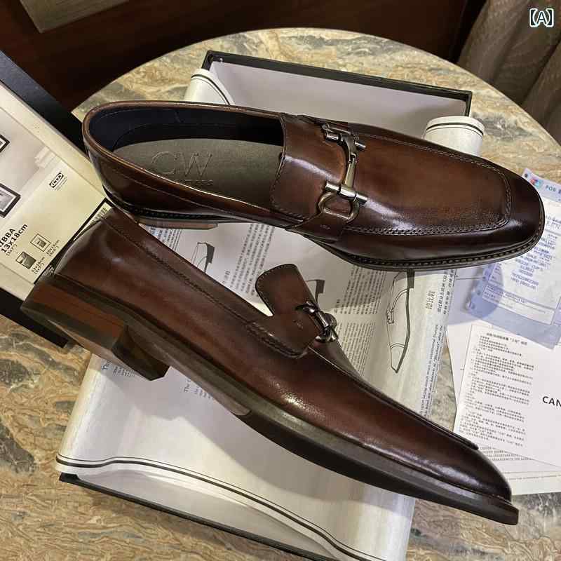 ビジネス 革靴 シューズメンズ CW ローファー メンズ 革 シューズ 英国 風 スリッポン ビジネス カジュ..