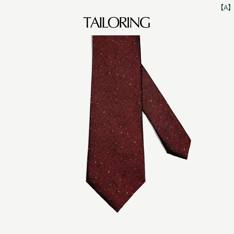 ネクタイ ビジネス　男性用 ハッピーアワー 不規則な 色の ドット 柄の 赤い 紳士用 ネクタイ テクスチャ シェイプ ギフト 付き ウェディング スーツ