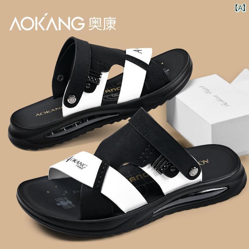 メンズ サンダル スリッパ Aokang サンダル メ ンズ スポーツ 2025 スタイル 運転 夏 アウトドア 通気性 若見え スリッパ ビーチ メンズシューズ