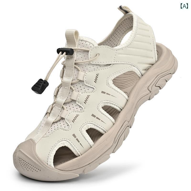 メンズ サンダル スリッパ ポール キャメル サンダル メンズ 夏 アウトドアウェア 包 頭 ウェイディング リバー 革 通気性 アウトドア スポーツ ビーチ シューズ