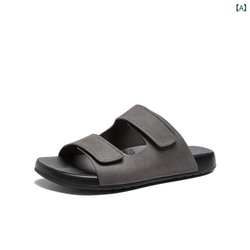 サンダル 男性用 カジュアル キャメル メンズ スリッパ アウトドア用 25 夏 革 通気性 サンダル カジュ..