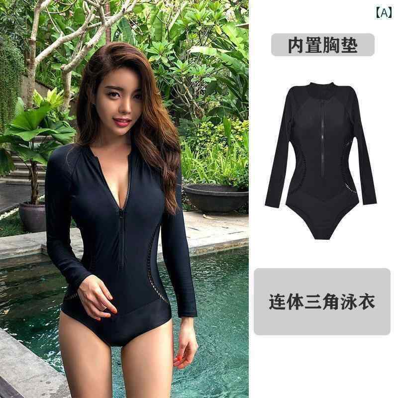 ビキニ　水着　レディース ウェットスーツ レディース ワンピース 水着 長袖 パンツ 日焼け防止 速乾 ..