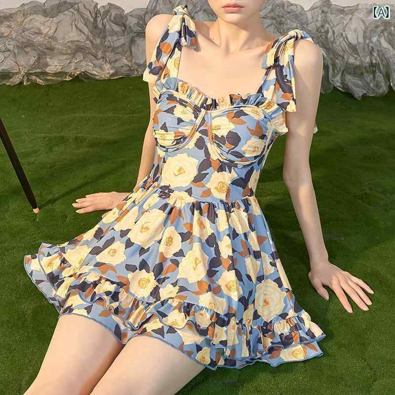 ビキニ　水着　レディース Xu Susu 油絵 モネ スタイル ホット ティブな 温泉 夏 ワンピース 水着 女性