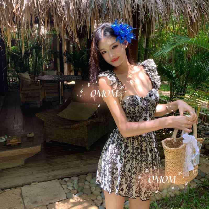 ビキニ　水着　レディース フレンチ ティーブレイク イヤリング スリング スカート ワンピース 水着 ス..