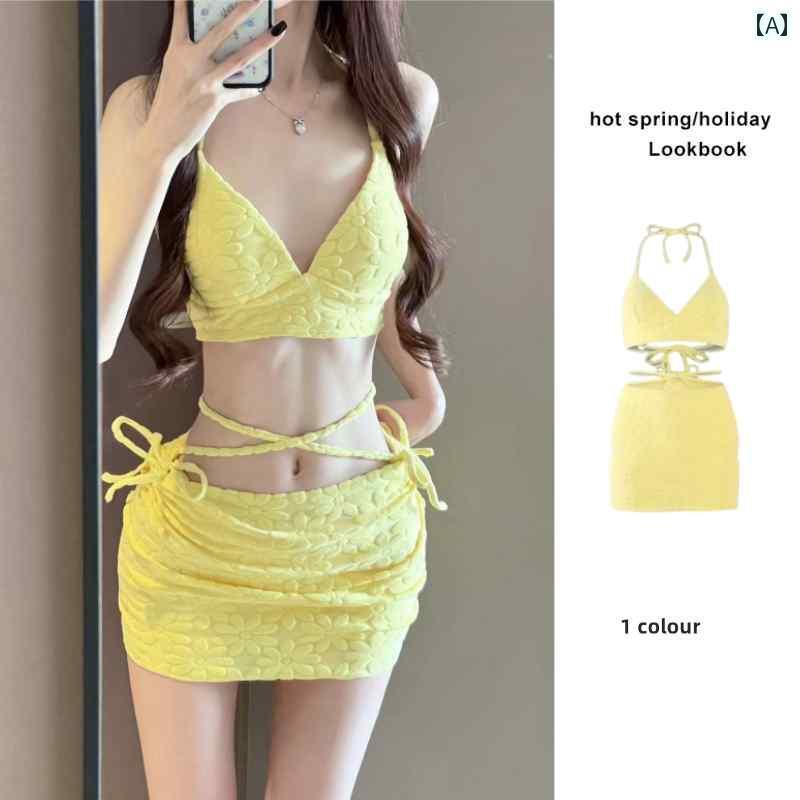 ビキニ 水着 レディース 美 白 タイ ビーチ バケーション 温泉 ビキニ スプリット 水着 レディース スカート カバー お腹 セクシー イン スタイル ガール