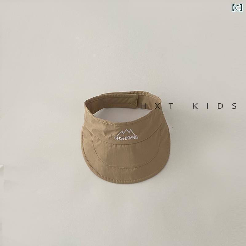 赤ちゃん 帽子 ベビー ベビー用 トップハット 夏用 速乾 通気性 刺繍 つば 広 サンハット 幼児用 トップレス ダックビル ハット