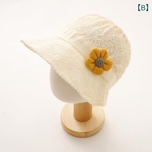 赤ちゃん　帽子　ベビー ベビー 帽子 春夏 薄手 つば 広 日焼け防止 女の子 レース スイート プリンセス かわいい フィッシャーマン ハット