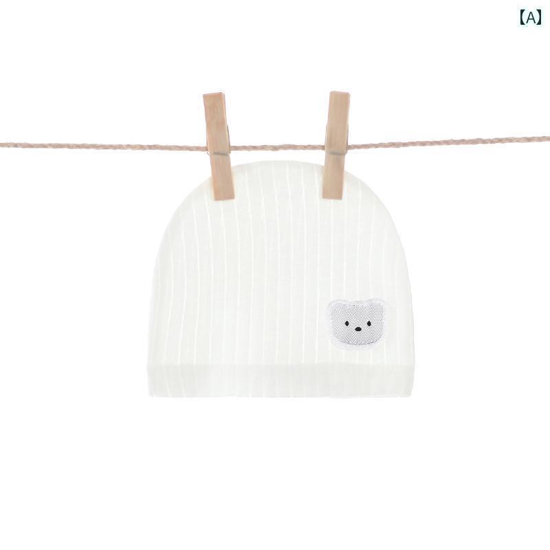 赤ちゃん　帽子　ベビー Jingqi ベビー 帽子 綿 骨なし 夏生 児 03ヶ月 通気性 新生児 薄型 胎児