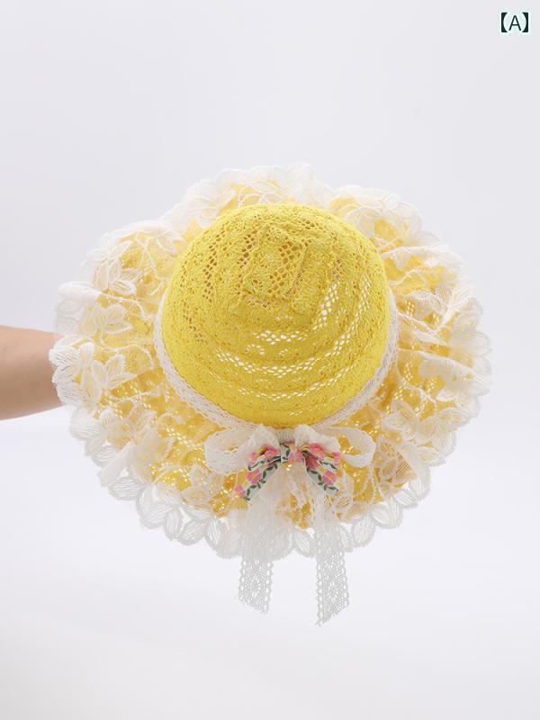 赤ちゃん 帽子 ベビー 女の 赤ちゃん 日よけ 帽子 夏 薄手 つばつば ベビー 風 レース 女の子