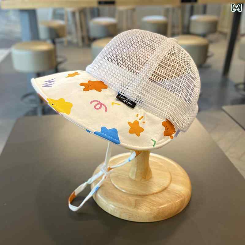 赤ちゃん　帽子　ベビー 夏用 ベビー用 つば 広 キャップ 薄手 メッシュ 通気性の ある 日よけ サンハット 子供用 サン ボーイ