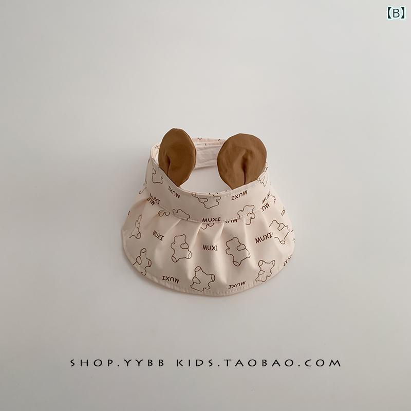 赤ちゃん用　帽子　かわいい 韓国 クマの ベビー 帽子 夏用 薄手 つば 広の サンハット 男女兼用 かわ..