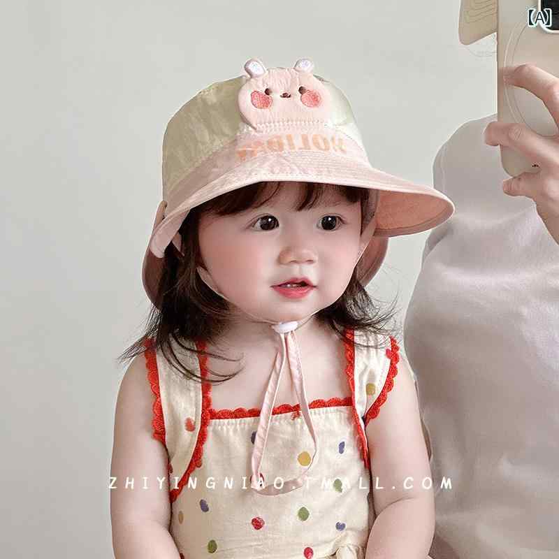 赤ちゃん用 帽子 かわいい ベビー 帽子 夏用 薄手 速乾 ショール ハット かわいい 女児用 サンハット 紫外線 対策 子供用