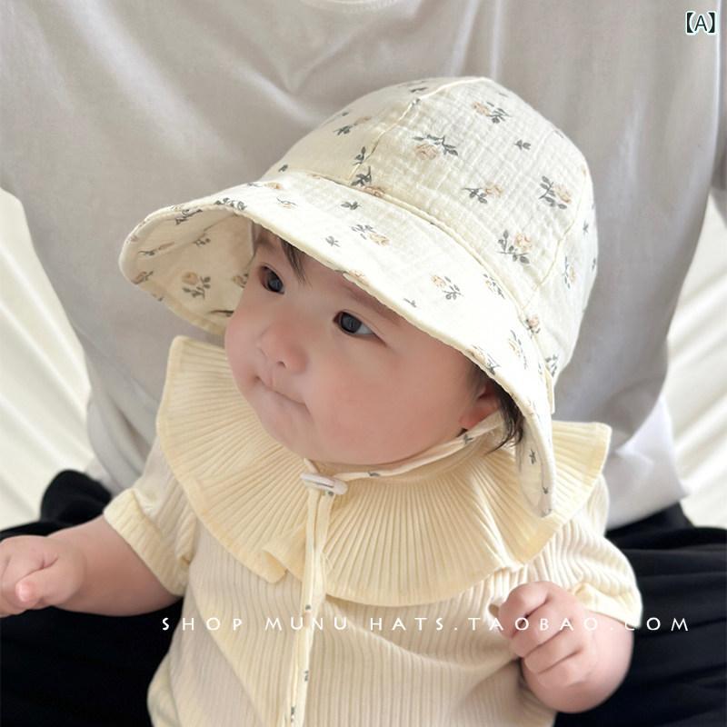 ベビー帽子 キッズ 男女兼用 ハット 春秋用 漁師帽 バケットハット かわいい 韓国...