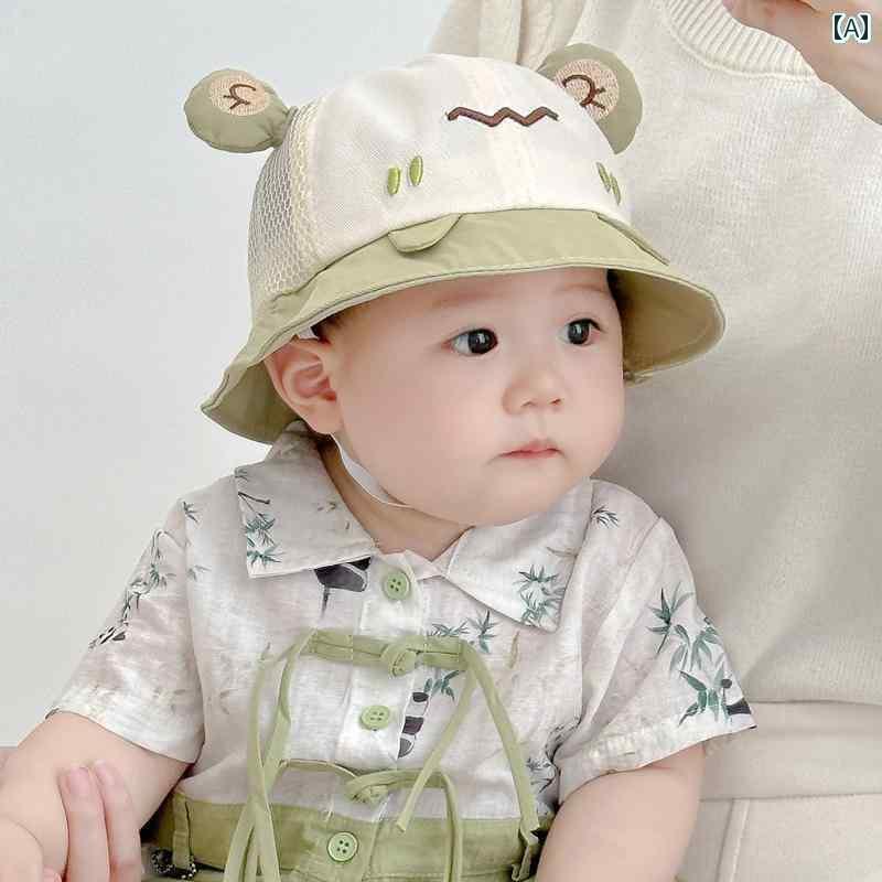 赤ちゃん用　帽子　かわいい 幼児用 薄手 夏用 つば 広 サンシェード フィッシャー...
