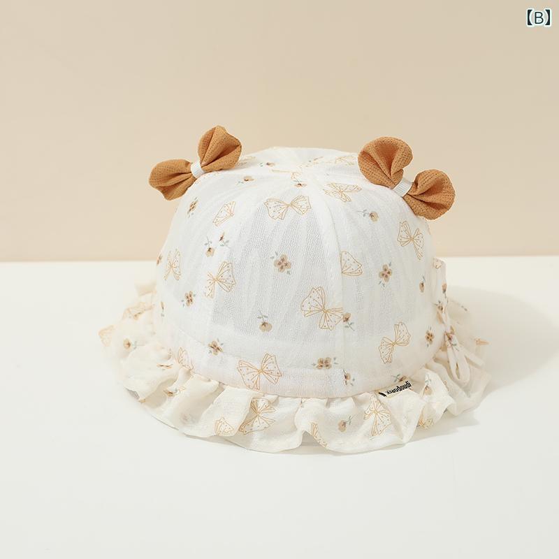 赤ちゃん用　帽子　かわいい ベビー 帽子 春秋 薄型 サンハット 小さめ 1ヶ月 新生...