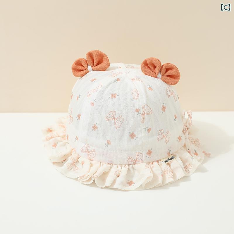 赤ちゃん用　帽子　かわいい ベビー 帽子 春秋 薄型 サンハット 小さめ 1ヶ月 新生...