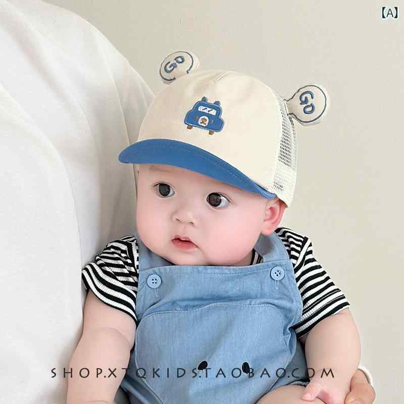 赤ちゃん用　帽子　かわいい ベビー ダックビル キャップ メッシュ 通気性 6ヶ月 かわいい 野球帽 つば..