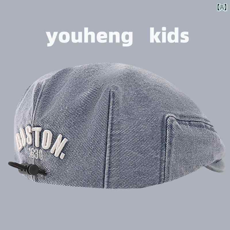 赤ちゃん用　帽子　かわいい ウエスタン ベビー デニム ベレー 帽 春秋 2025年 男の子と 女の子 フォワ..