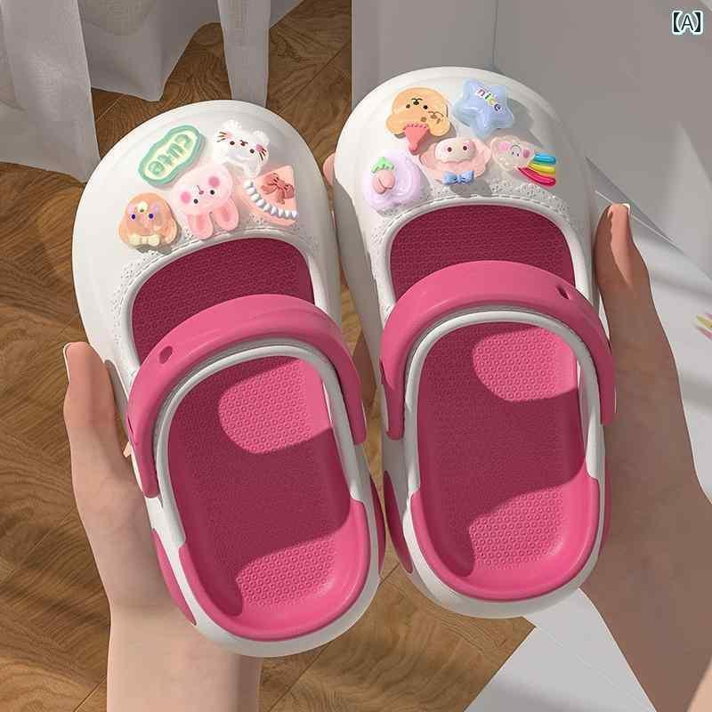 サンダル　かわいい　レディース 子供用 ホール シューズ 女