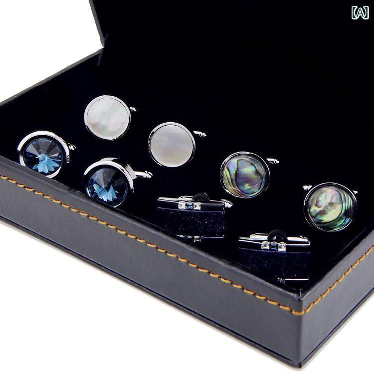 カフス ボタン シャツ スパルタン 4 ペア ギフト ボックス カフス フレンチ メンズ ボタン ビジネス カジュアル シャツ レディース DM