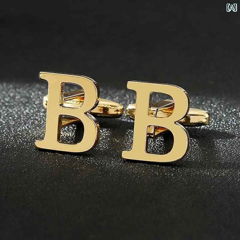 カフス ボタン シャツ 鉄製 カフスボタン メンズ ゴールド 文字 レディース シャツ スーツ 衣類 アクセサリー ボタン フレンチスタイル