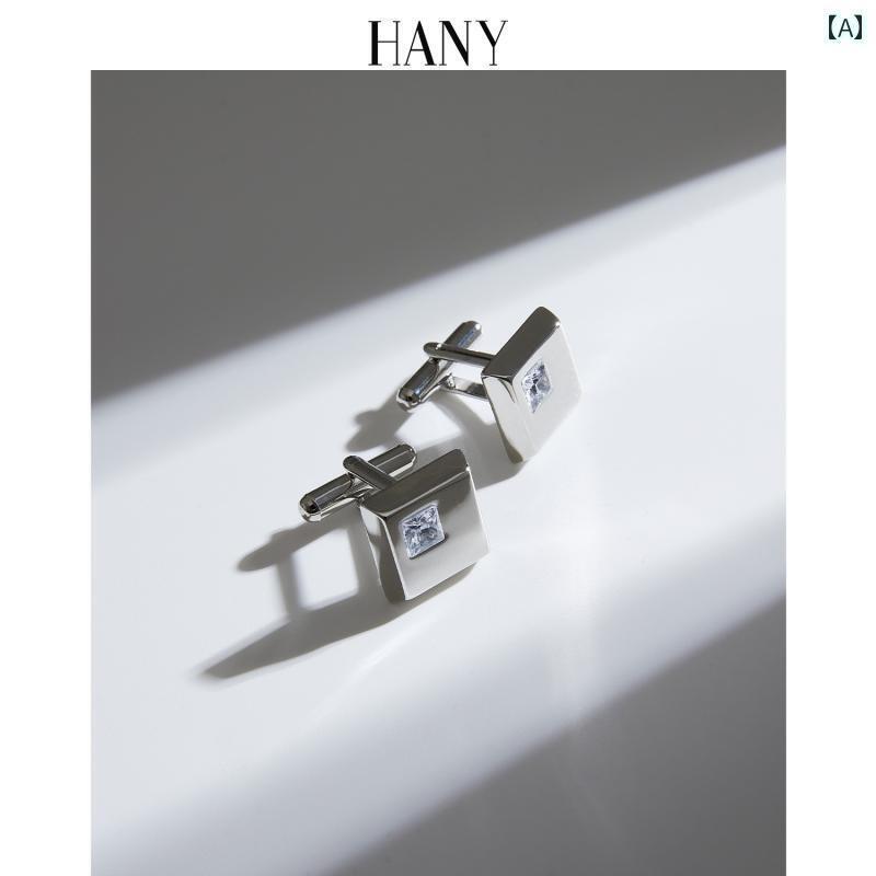 カフス ボタン シャツ HANY ハニー ホワイト カフスボタン メンズ フレンチ シャツ スリーブ ネイル ス..