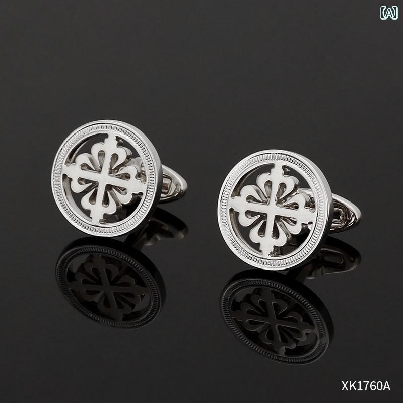 カフス ボタン シャツ 男性用 フレンチ ライト 高級 シャツ カフス シルバーの シンプル ビジネス スー..