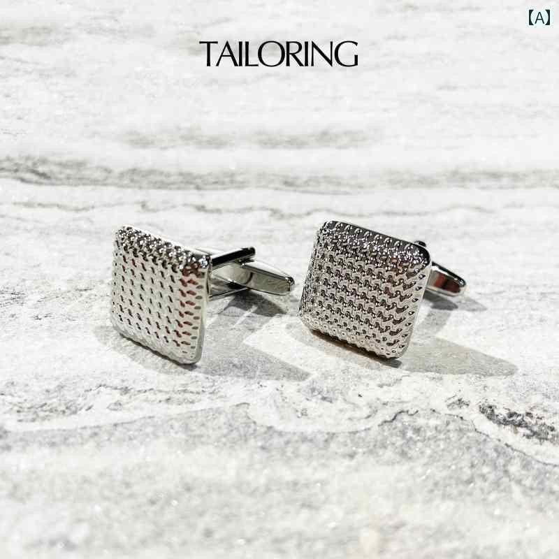 カフス ボタン シャツ カフスボタン 金属の 質感 紳士の 形 シンプル フレンチ シャツ アクセサリー テ..