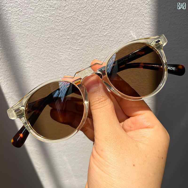 めがね　サングラス　韓国 男性用 近視 サングラスーな な 偏光 抗 UV ラウンド サングラス レトロ 色 ..
