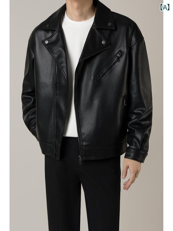 レザー　ジャケット　おしゃれ TWENTY FIVE ライト 成熟 した オートバイの レザージャケット メンズ 春秋 韓国 スーツ 襟 カジュアル Pu