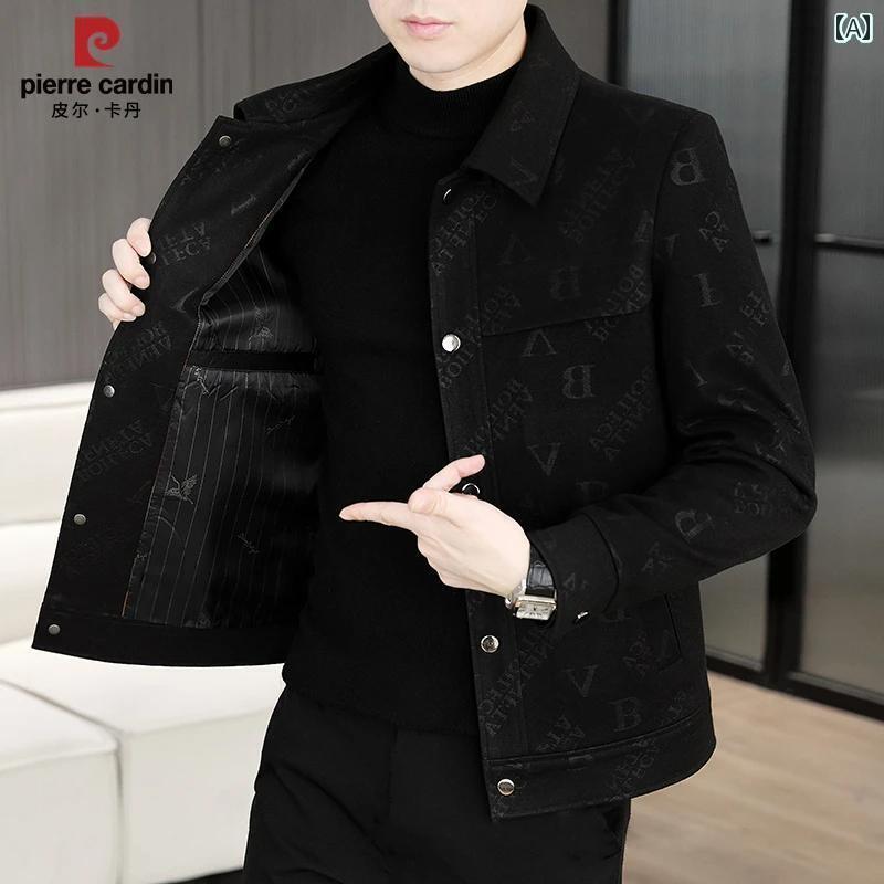 レザー ジャケット おしゃれ ピエールカルダン 2025 春夏 メンズ カジュアル ファッション レター ジャケット コート 826