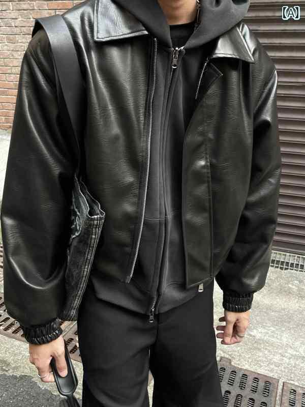 レザー　ジャケット　おしゃれ DM テネイシャス クリーン フィット ショート ショルダー パッド入り ジ..