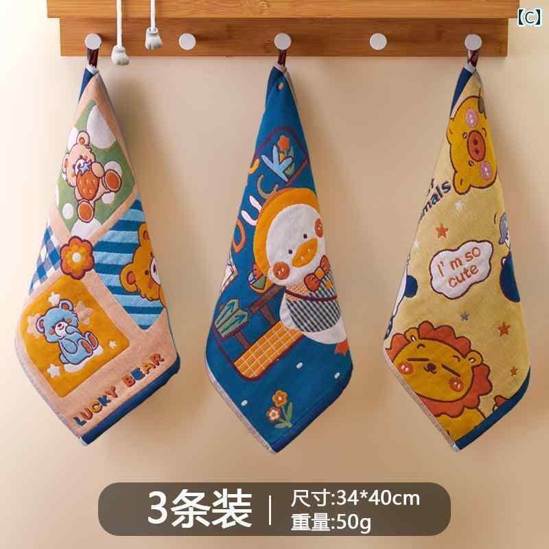 ハンカチ　ハンドタオル Els 綿 ガーゼ 大判 正方形 タオル 吸水 速乾 大人用 家庭用 子供用 フェイスタオル 夏 かわいい ハンカチ